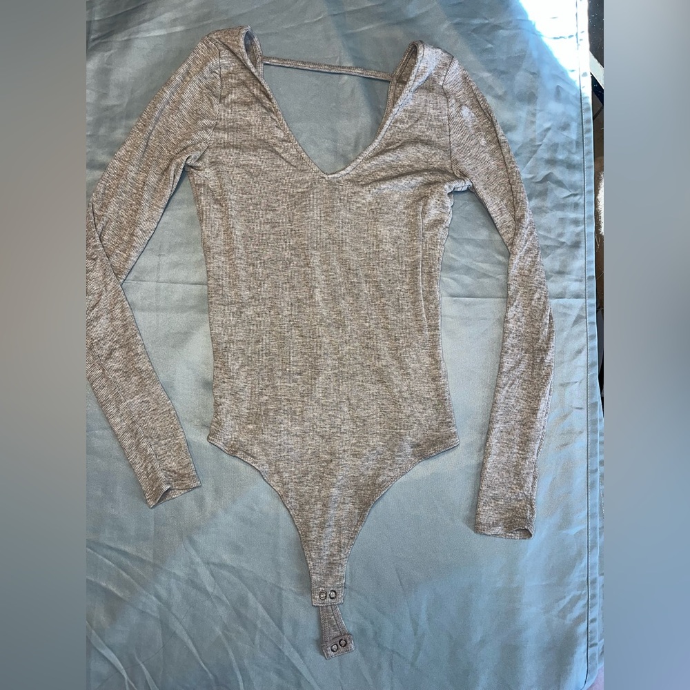 Abercrombie & Fitch Gray Long Sleeve Bodysuit